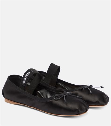 miu miu satin ballet flats